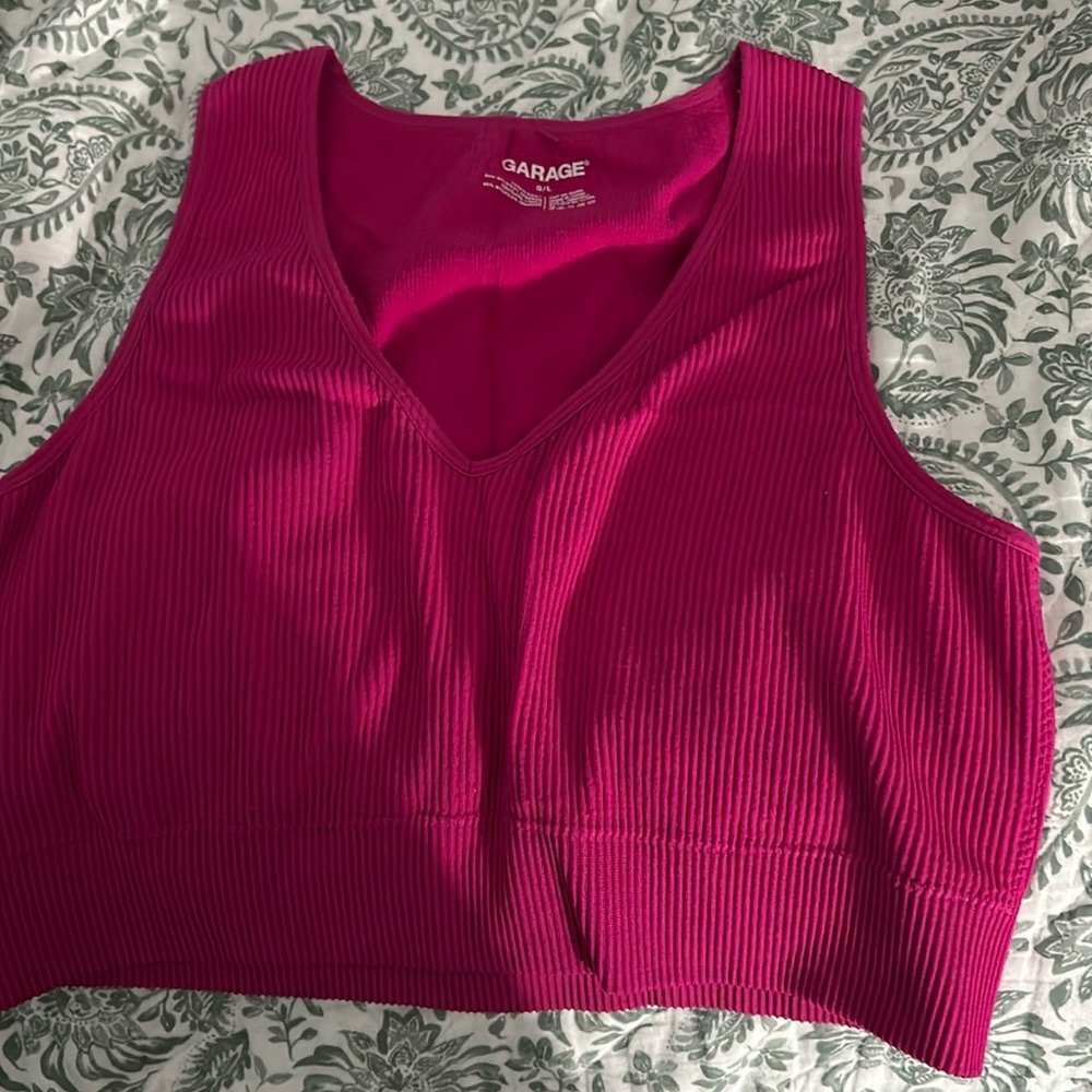 Women's, garage hot pink tank top